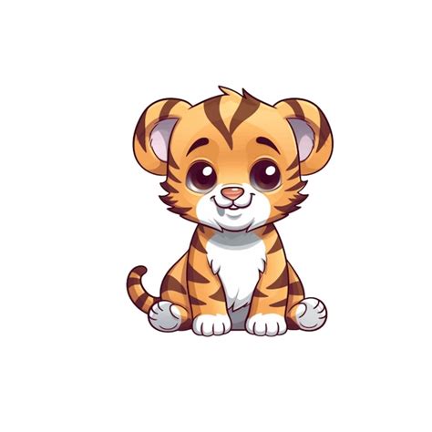 Premium Vector | Cute Baby Tiger clipart neutral colors for kids simple drawn childish cute ...