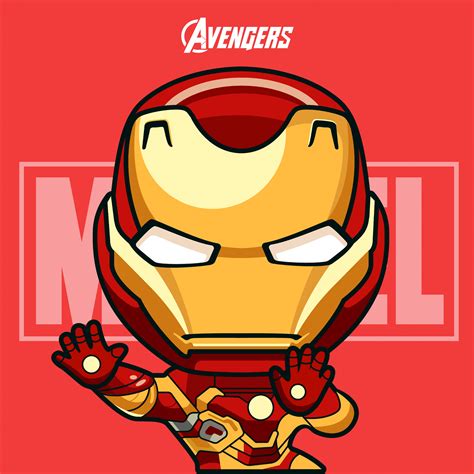 Iron Man Wallpaper 4K, Chibi, Cartoon, Marvel Comics