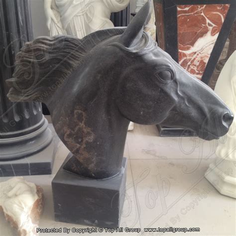 China Black Marble Horse Head Sculpture TAAS-003 Manufacturer and Supplier | Top All Group