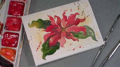 Watercolor poinsettia tutorial