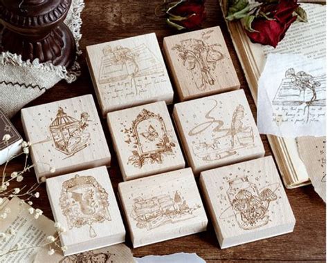 Card Making Stamps Vintage Rubber Stamps Diary Stamp Kit - Etsy