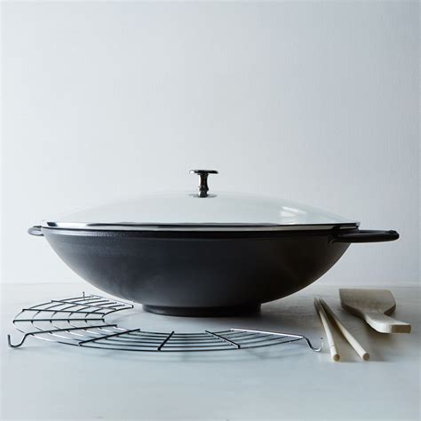 Staub Cast Iron Wok, 6QT with Stainless Steel Rack & Glass Lid in 2021 ...