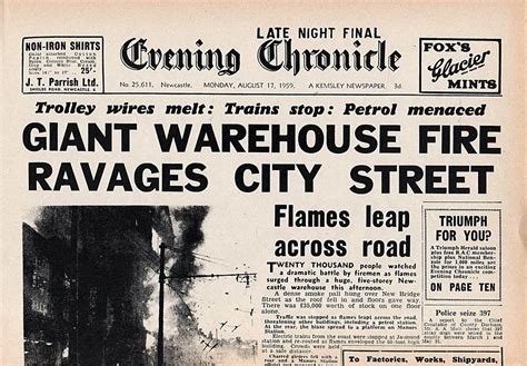 New Castle Warehouse Aug. 17, 1959 | Old newspaper, Newspaper, Newspaper headlines