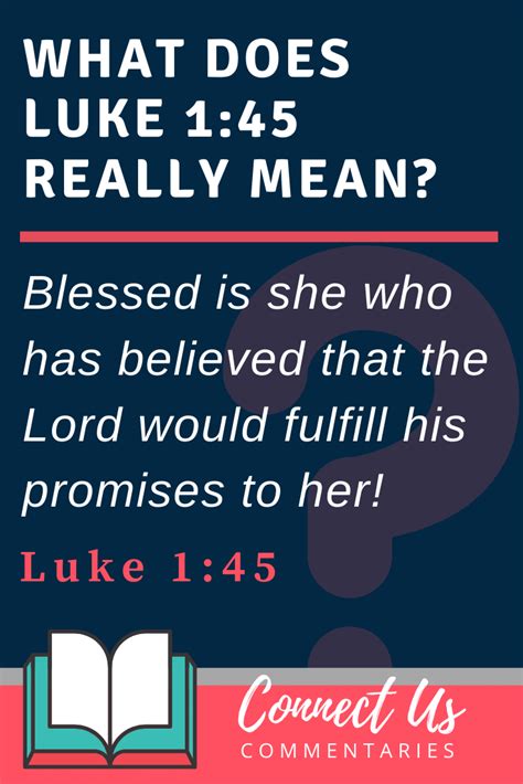 Luke 1:45 Meaning of Blessed Is She Who Believed – ConnectUS