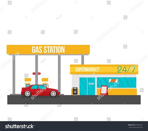 Gas Station Vector Illustration Stock Vector (Royalty Free) 687265351 ...