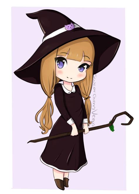 Chibi cute witch (OC) by SweetCherryVenus on DeviantArt