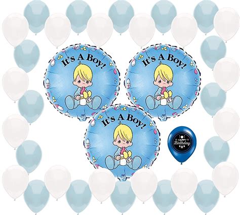 Precious Moments Baby Shower It's a Boy Blue Party Supplies Balloon Decoration Bundle ...