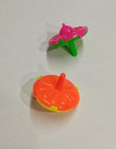 Comes In Various Colors Plain Design 4 Cm Size Kids Small Plastic Lattu For Upto 7 Years Age ...