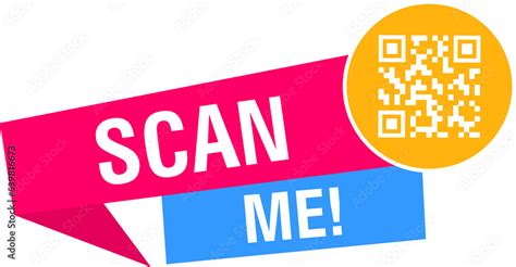 Scan me icon with QR code. Qr code template for mobile app. Illustration Stock Photo | Adobe Stock