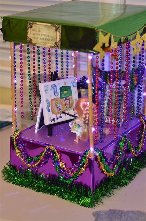 Mardi Gras shoe box float. | Mardi gras decorations, Mardi gras float, Mardi gras kid