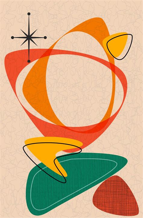 Atomic Art Retro Mid-Century Modern Wall Prints Abstract | Etsy Mid ...