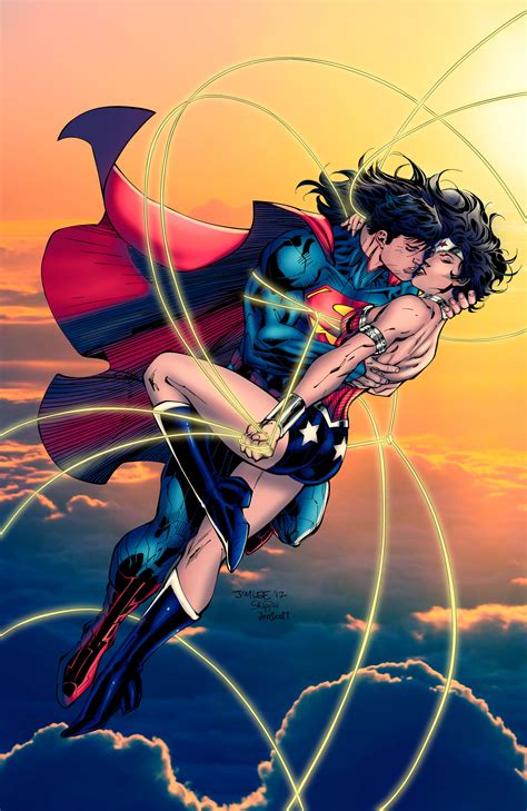 Superman And Superwoman Kissing