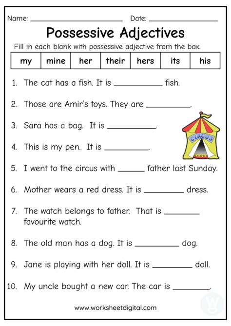 French Possessive Adjectives Worksheet Nidecmege | The Best Porn Website