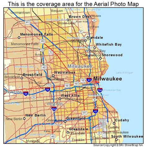 Aerial Photography Map of Milwaukee, WI Wisconsin