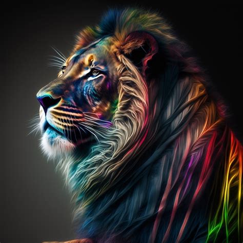 Premium AI Image | A colorful tiger with a black background and the ...