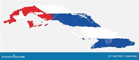 Cuba Flag & Map Vector Hand Painted with Rounded Brush Stock Vector ...