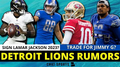 Detroit Lions Rumors: Sign Lamar Jackson In 2023? Trade For Jimmy Garappolo? + ESPN T.J ...