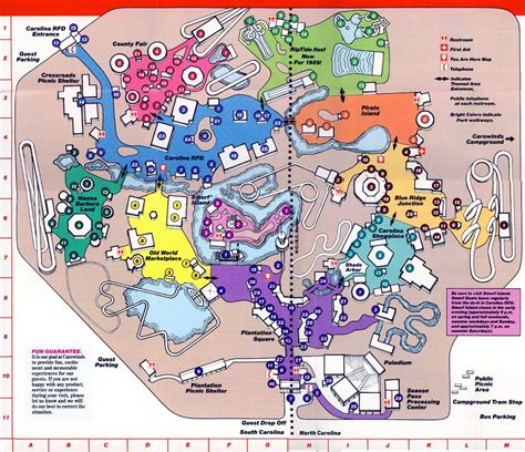 Theme Park Brochures Carowinds Map 1989 | ThemeParkBrochures.net