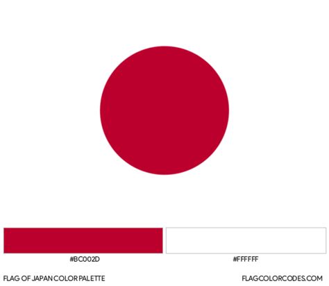 Japan flag color codes