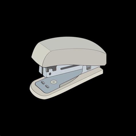 stapler in vector art style, isolated on black background. stapler in ...