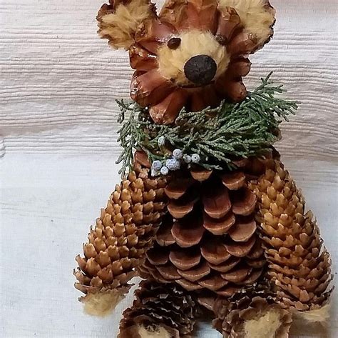 Pine Cone Ornaments/bear/rustic Christmas/pine Cone | Etsy | Pine cone ...