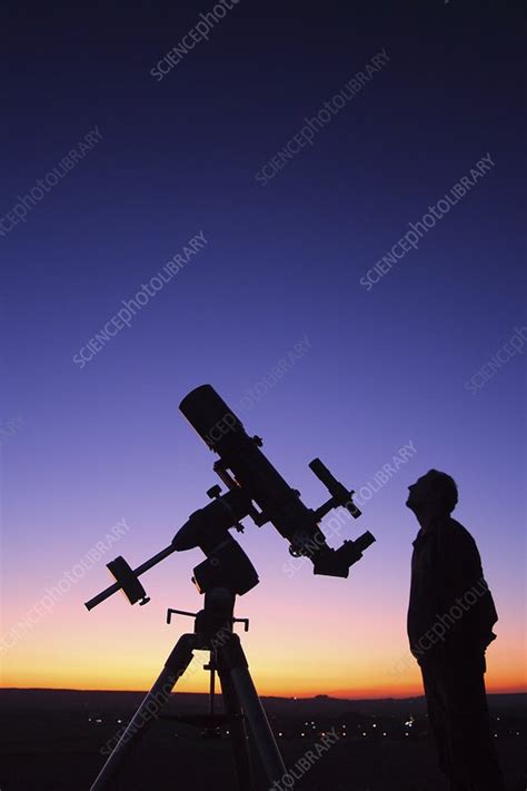 Astronomer using a telescope - Stock Image - C015/6621 - Science Photo ...