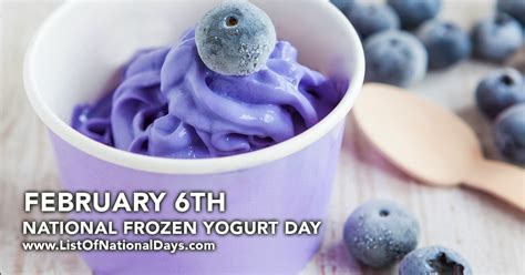 NATIONAL FROZEN YOGURT DAY - List Of National Days