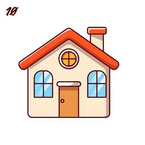 Simple House Drawing For Colouring