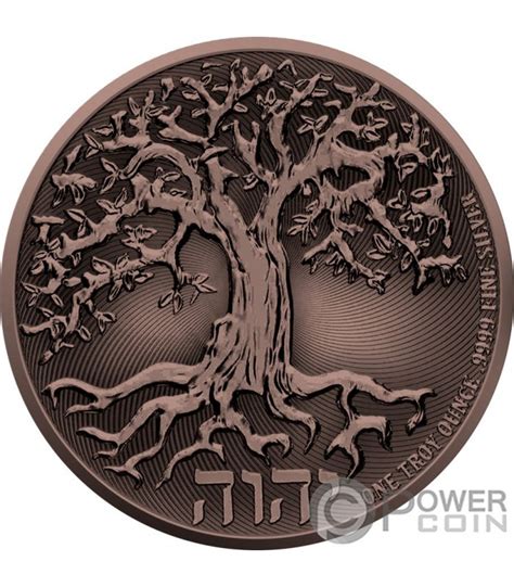 TREE OF LIFE Antique Copper 1 Oz Silver Coin 2$ Niue 2022