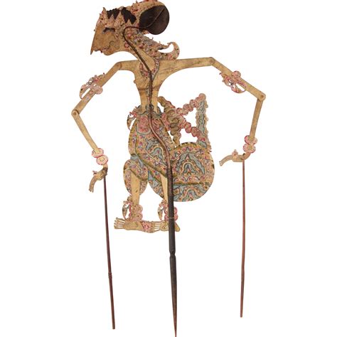 Original Indonesian Leather Shadow Puppet - Wayang from vianova on Ruby Lane