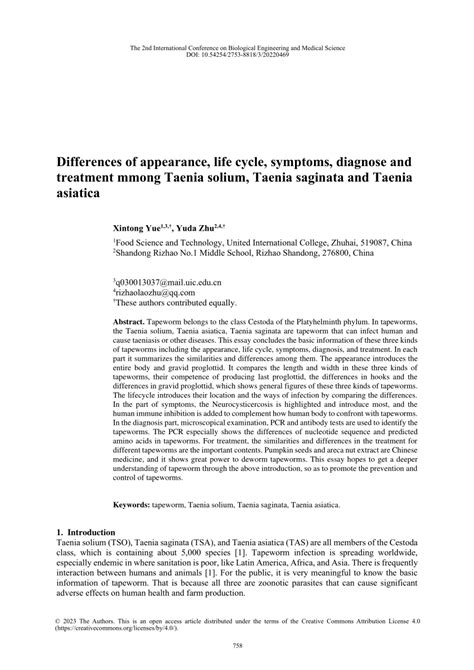 (PDF) Differences of Appearance, Life Cycle, Symptoms, Diagnose and ...