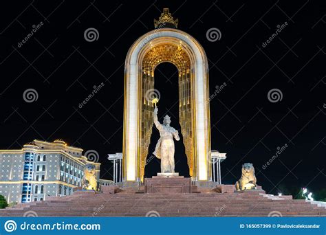 Dushanbe Ismoil Somoni Statue 114 Stock Image - Image of national ...