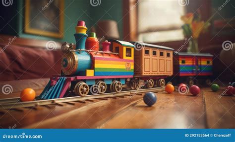 Wooden Toy Steam Locomotive Stock Photo - Image of white, wooden: 292153564