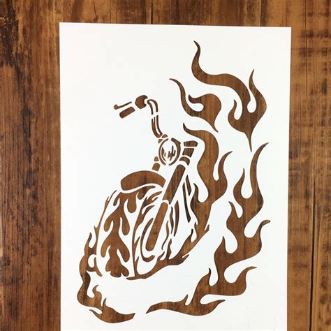 Burning Motorcycle Stencil Vehicle Stencil Reusable | Etsy