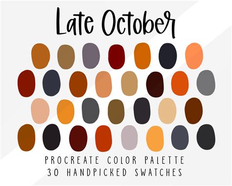 October Fall Procreate Color Palette iPad Procreate Tools | Etsy