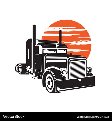 Big truck logo design Royalty Free Vector Image