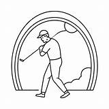 Golfer Coloring Pages For coloring Book  Premium AI Generated Vector sketch template
