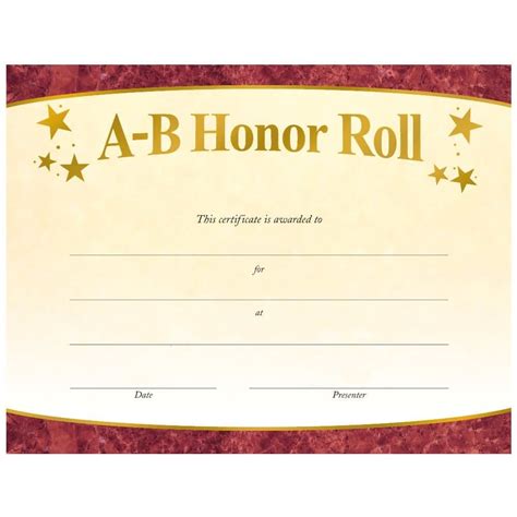 A-B Honor Roll Gold Foil-Stamped Certificates | Positive Promotions