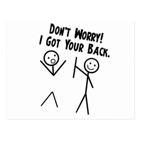 I got your back - Don't Worry Postcard | Zazzle