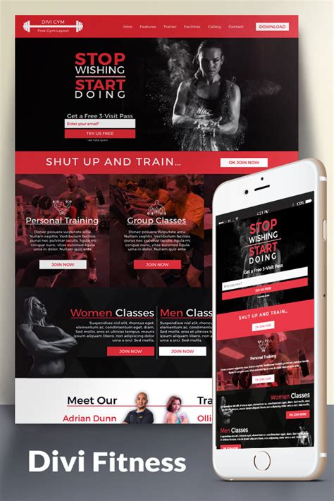 Fitness / Gym Website Layout for Divi