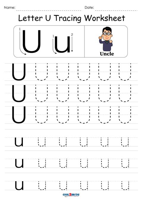 Free Printable Letter U Tracing Worksheets