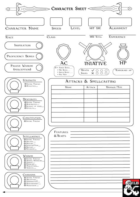 Ravnica Detailed Character Sheet - Dungeon Masters Guild | DriveThruRPG.com