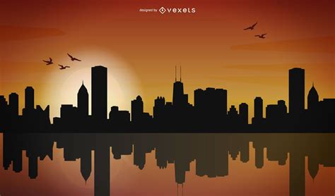 City Skyline Silhouette Design Vector Download