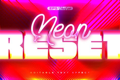 80s Neon Reset Editable Text Effect Back Graphic by diqtam · Creative Fabrica