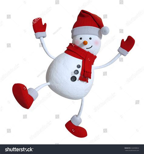 Funny Dancing Snowman Christmas 3d Illustration Stock Illustration ...