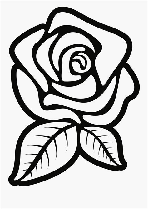 Clipart Rose Black And White - Rose Clipart Black And White Outline , Free Transparent Clipart ...