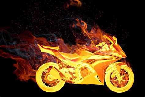 bike in fire | Stock image | Colourbox