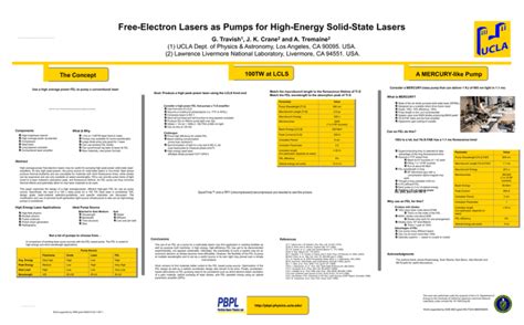 View Laser Pump Poster - Particle Beam Physics Laboratory