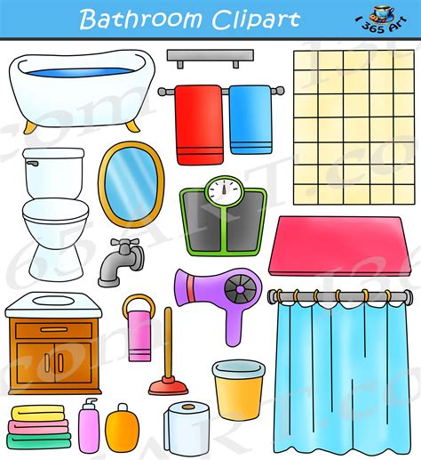 Bathroom Clipart Set - School Clipart by Clipart 4 School | Clip art, Bathroom clipart, Paper ...