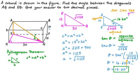 Question Video: Finding the Length of the Diagonal of a Cuboid | Nagwa